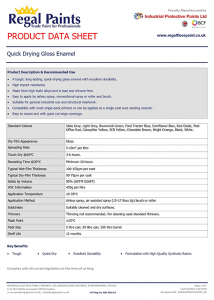 Quick Drying Gloss Enamel (Topcoat)